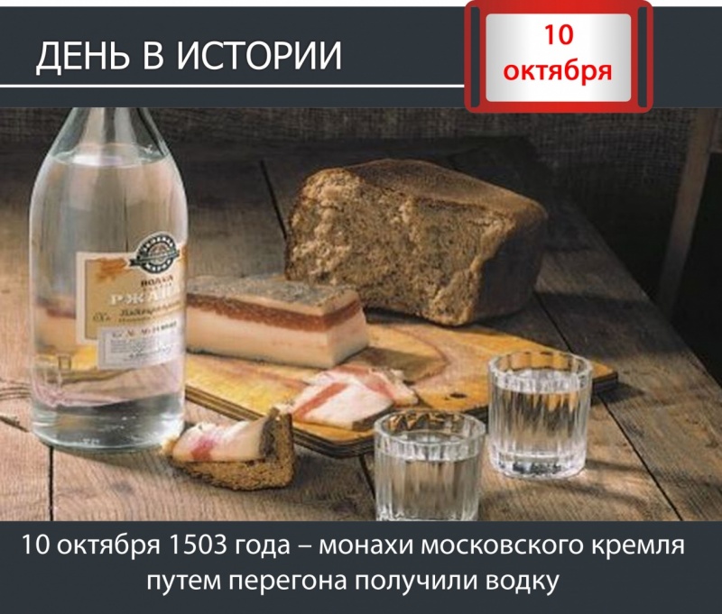 День в истории. 10 октября 1503 года – монахи московского кремля путем перегона получили водку